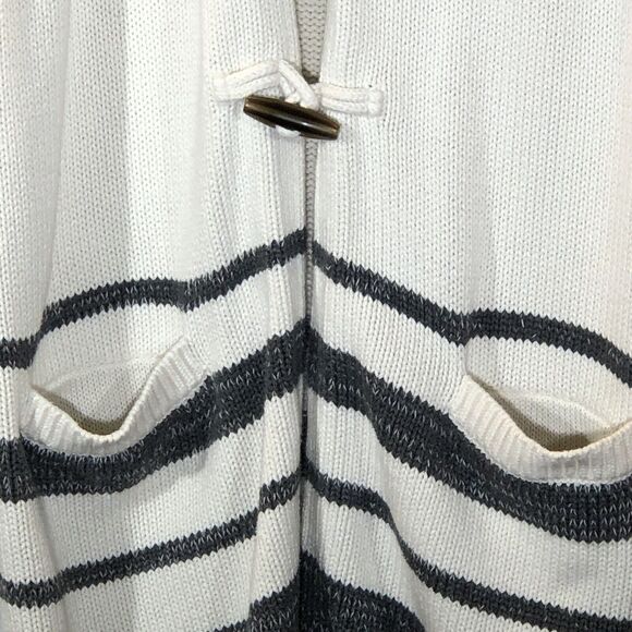 Gap Cardigan Sweater Womens Small Toggle Buttons Off White Gray Long Line Comfy - Picture 6 of 11